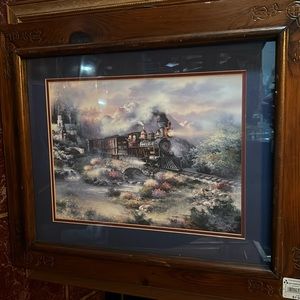 Spring creek express in vintage wooden frame